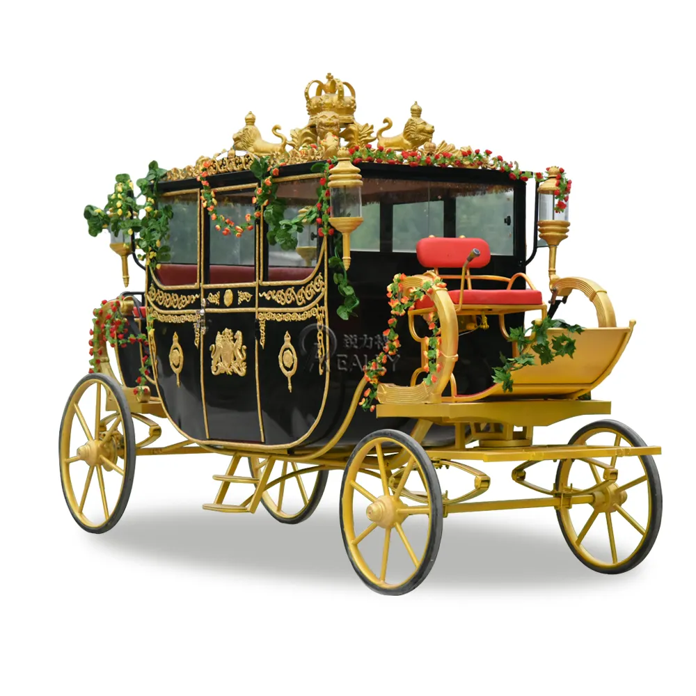New Dual Use Royal Horse Carriage Luxury Wedding Comfortable European Family Tourist Festival Wedding Electric Vehicle
