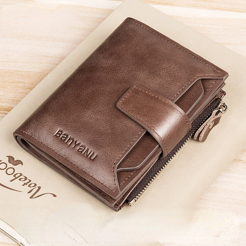 Wallet men's short style retro brand leather high-capacity driver's license men's zero wallet card bag 2023 new purses