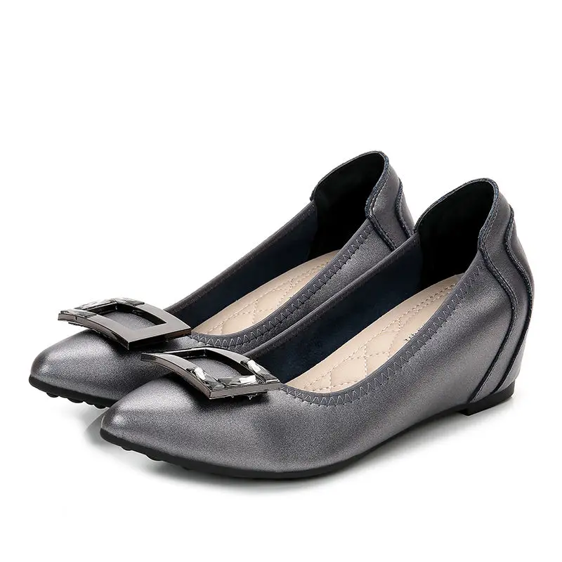 XGRAVITY Fashion New Autumn Sexy Wedges Heel Shoes Soft Loafers Wedge Soft Women Shoes Point Toe High Heel Ladies Dress
