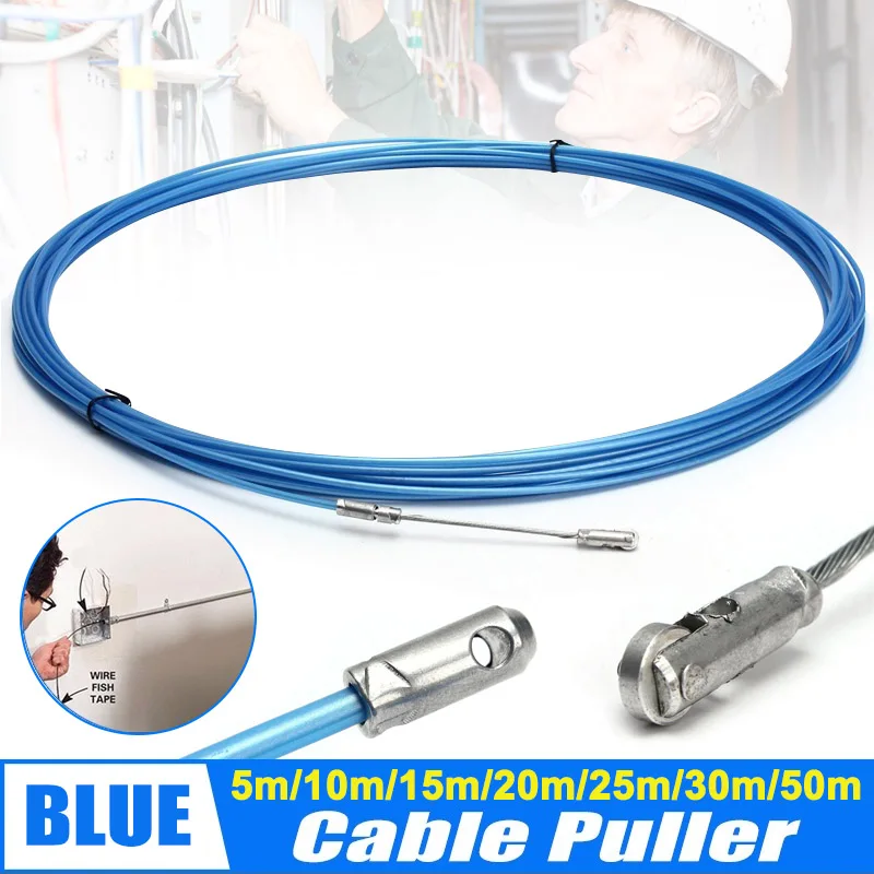 50M Electric Cable Tape Conduit Ducting Portable Flexibility Anti-Aging Degree Cable Puller Wiring Installation Electrician Tool