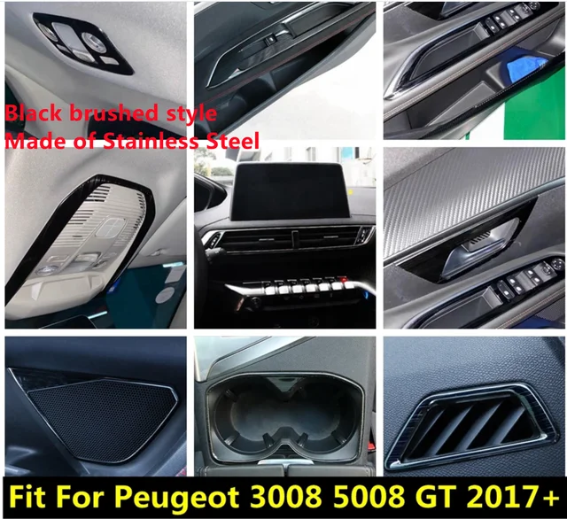 Pour Peugeot 208 e208 2020 2021 2022 housse de volant de voiture mignon en  fibre de carbone PU cuir filles accessoires Auto intérieur Coche -  AliExpress