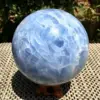 Natural Blue Calcite Gemstone Sphere Celestine Quartz Healing Stone Ball Crystal Home Deco 3