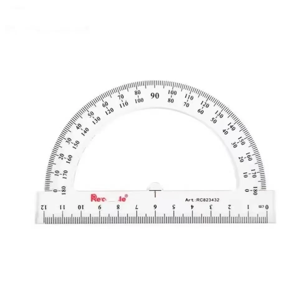 플라스틱 수학 각도기, 180 도, 360 도, 2PSC