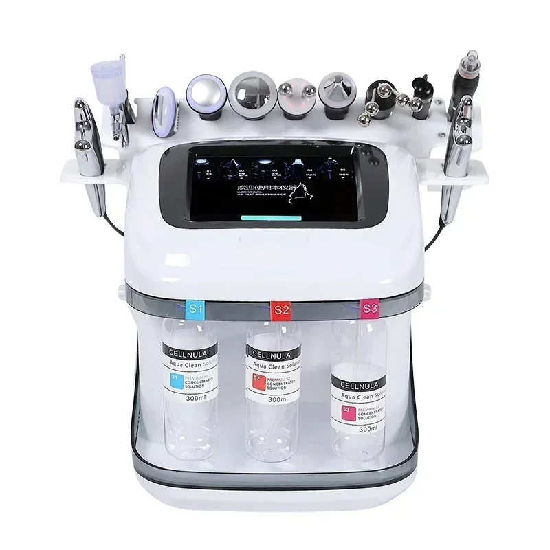 10 In 1 Dermabrasion facial Machine H2o2 Aqua Peeling Lift Skin Bubble Moisturizer Oxygen Hydro Machine