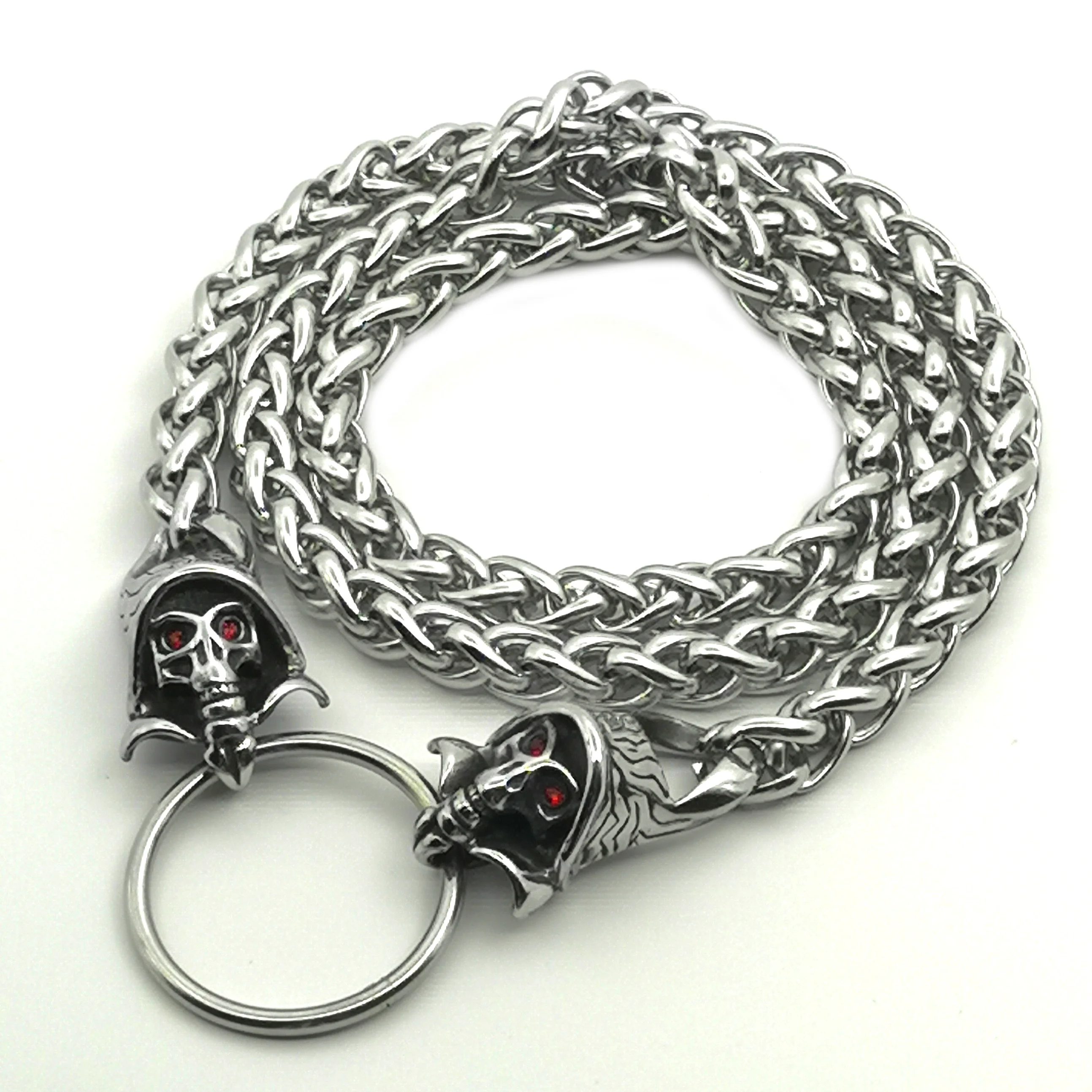 Stainless Steel Skull Pendant Death Dragon Bone Chain Necklace Neo-Gothic Jewelry