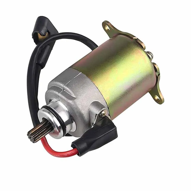 Starter Motor Set Engine Pull Starter GY6 125cc 150cc Starter Motor with Wire Cable Compatible Go Karts ATV Scooter Moped Dune Buggys Quad 4 Wheelers