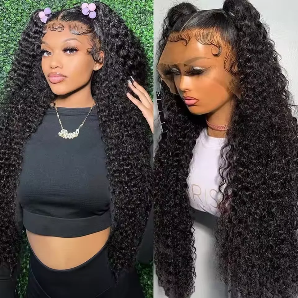 250 Density 26 Inch Deep Wave 13X6 Hd Lace Front Human Hair Wig Remy Curl 360 Full Lace Frontal Wig Human Hair for Black Women 1