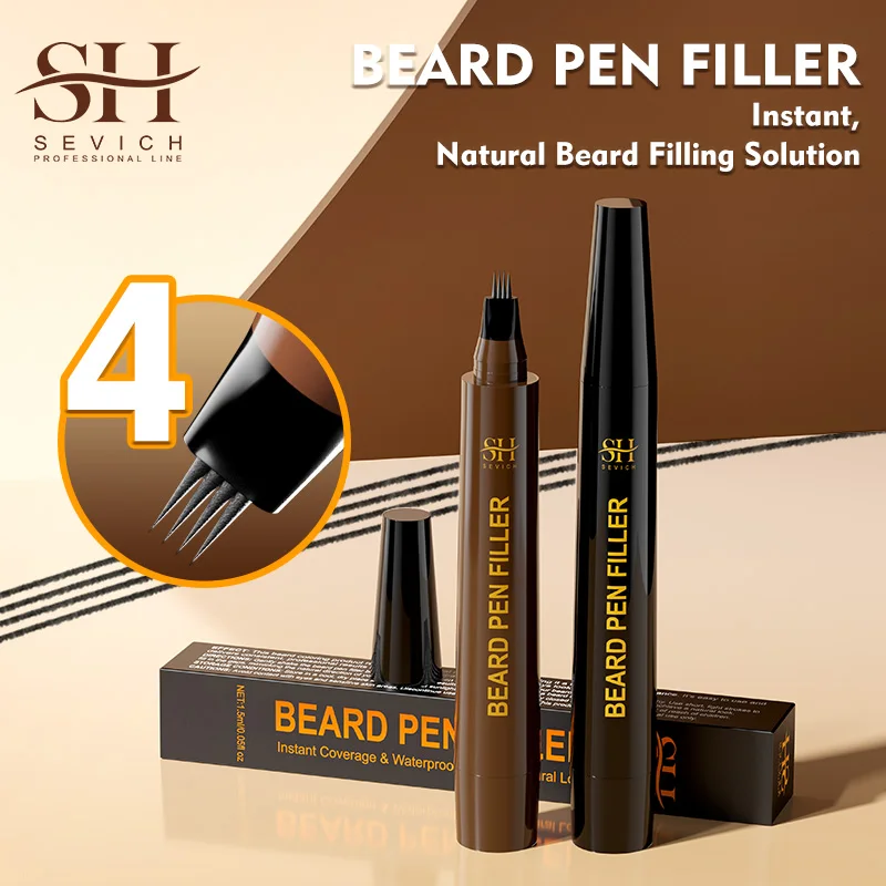 Waterproof Beard Pen Beard Filler Pencil And Brush Enhancer Lasting Repair Moustache Coloring Shaping Tools Hair Pencil beard coloring pen