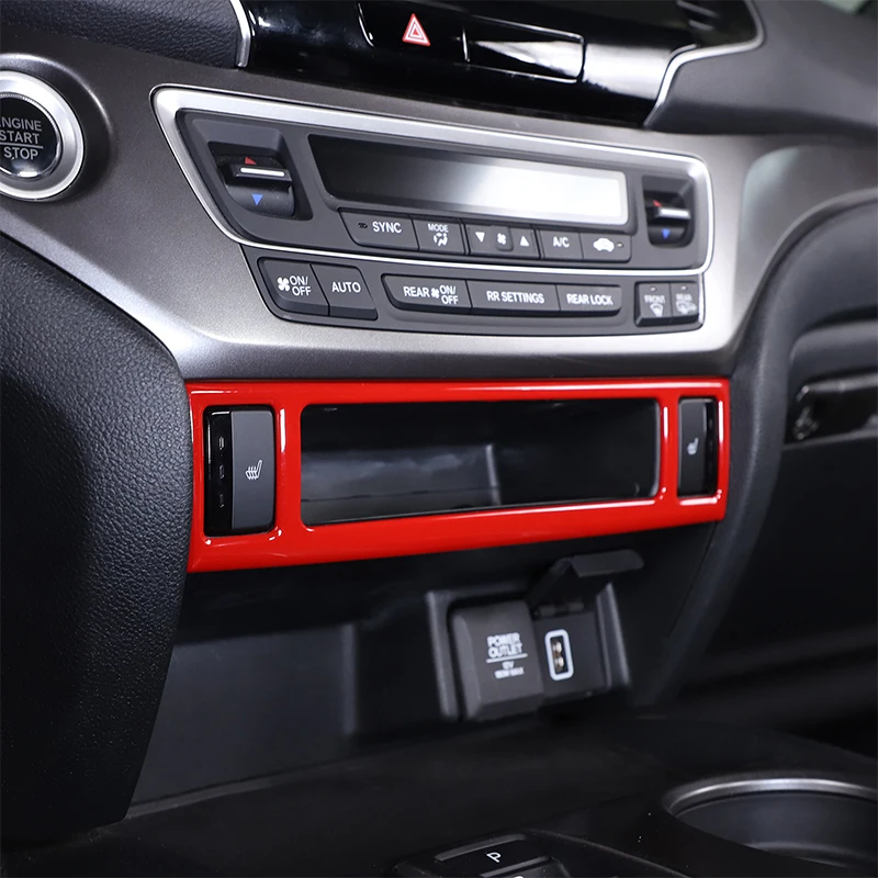 

For Honda Pilot 2015-2022 ABS Matt Black Seat Heating Button Frame Cover Trim Sticker Car Accessories