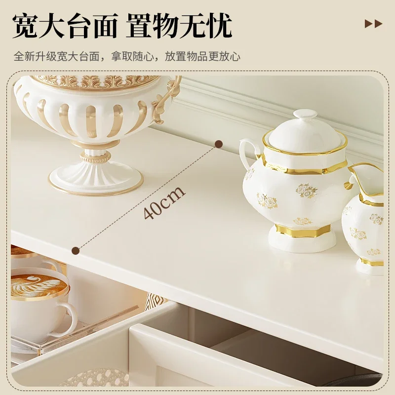France Solid Wood Sideboard Cabinet Modern Simple Rattan Weaving et Display Cabinet Kitchen Furniture Muebles De Cocina FYSC
