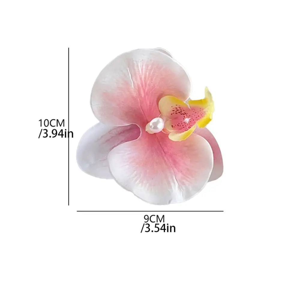 Cloth Flower Hair Clip Pearl Korean Style Orchid Flower Hairpin Butterfly Orchid Bohemian Style Girl Hair Clip
