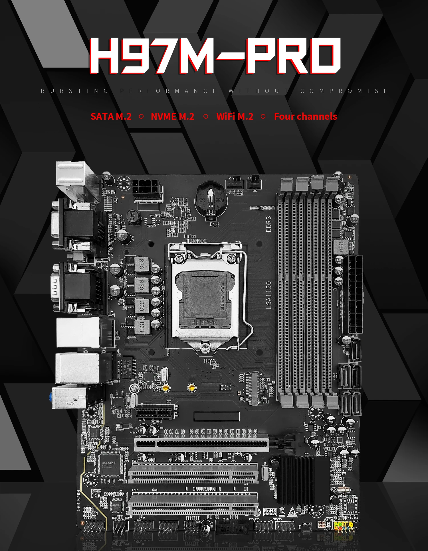 Description Picture 3 of itemMACHINIST H97M-PRO Motherboard LGA 1150 Support Intel Pentium/Core/5th Gen Xeon CPU Processor DDR3 RAM Desktop Memory M.2 M-ATX