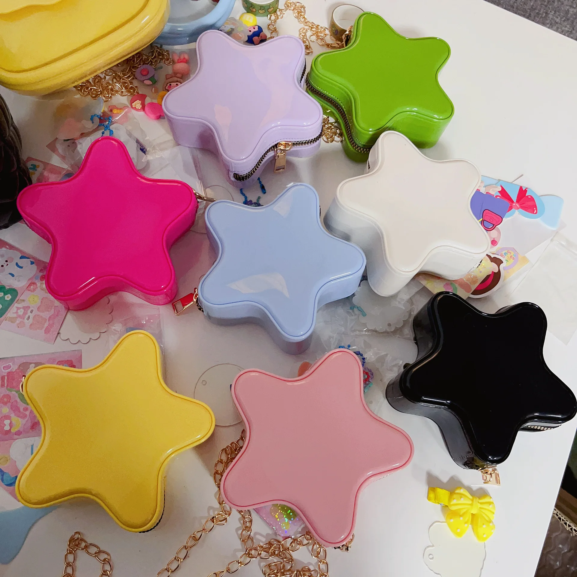 

Women BAG Luxury Designer Stars bag Cute cartoon card bag crossbody bag Fashion chain bag Little girl's shoulder bag Jelly purse