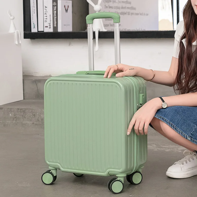 PLUENLI Small Suitcase Women's Small Lightweight Boarding Bag Mini Universal Wheel Suitcase Short-Distance Password Trolley Case