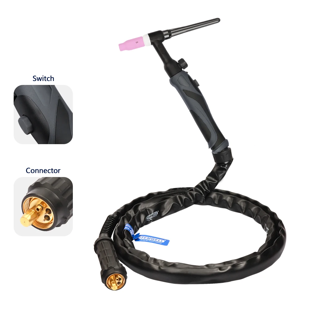TIG Welding Torch WP26 WP26FV 3m 200A Argon arc welding gun European interface
