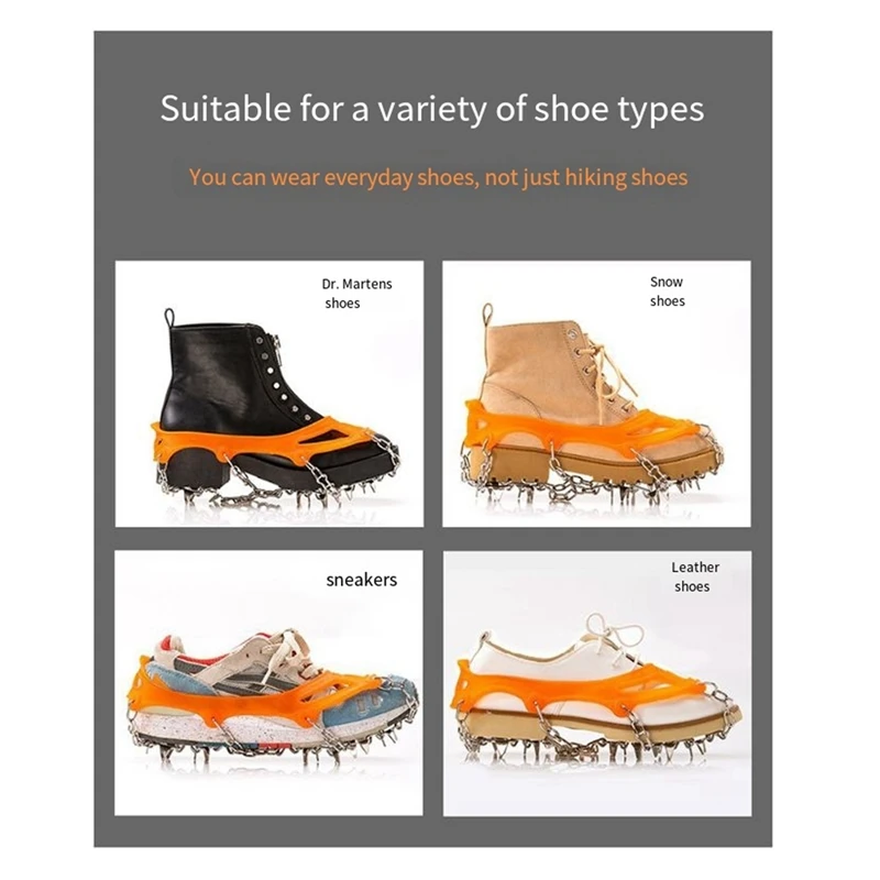 Crampons Stainless Steel Anti-Skid Ski Claws Mud Ice And Snow Anti-Skid Shoe Covers Mountaineering Anti-Skid Shoe Chains 5