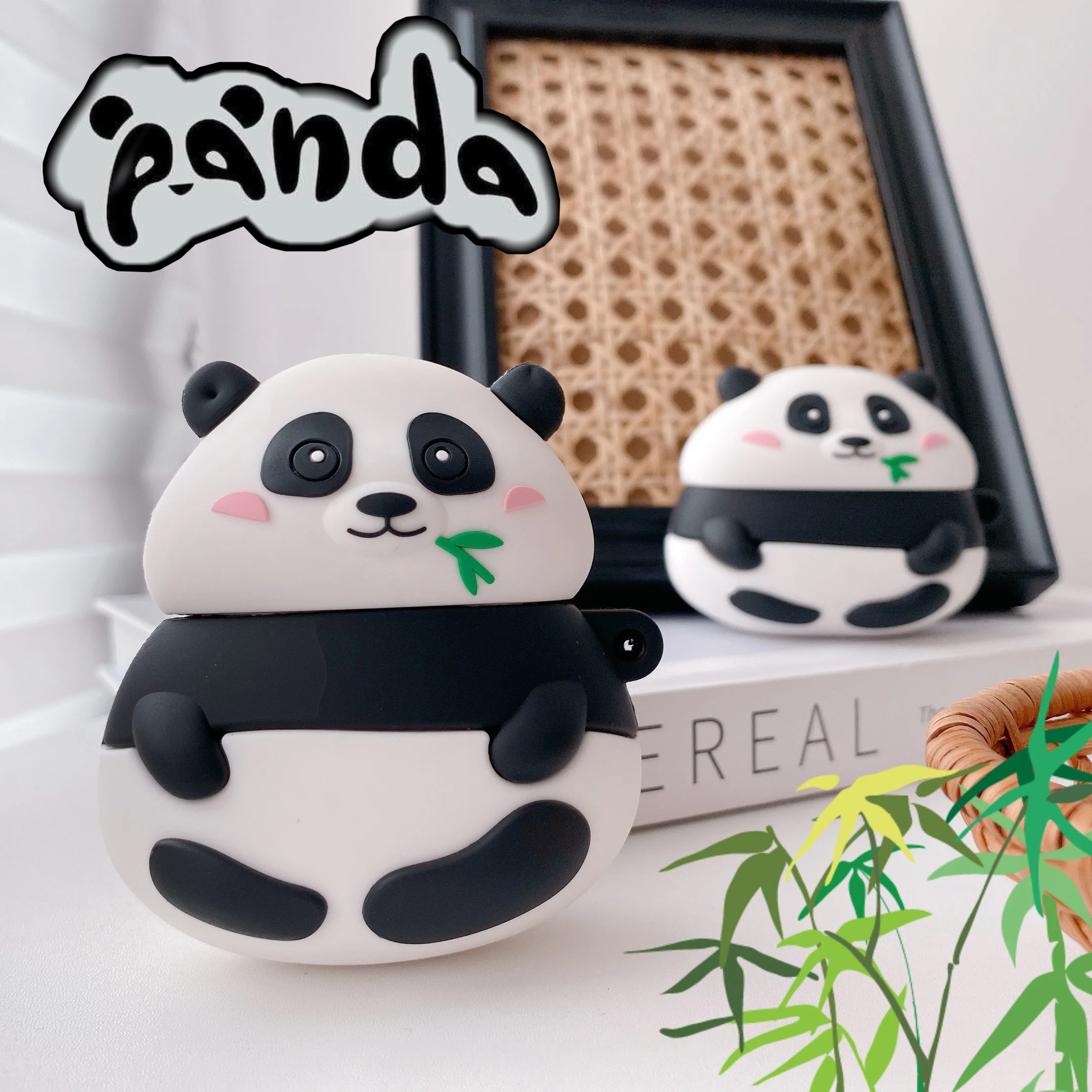 Panda Case For Apple Airpods Pro Airpods 2 Cartoon Cute earphone accessories wireless Bluetooth headset Silicone Airpods cover