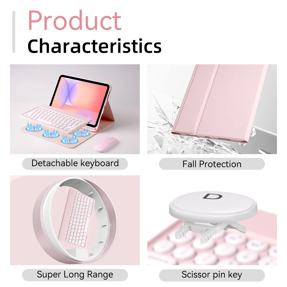 Premium Tablet Keyboard Case with Bluetooth Connectivity and Protective Cover