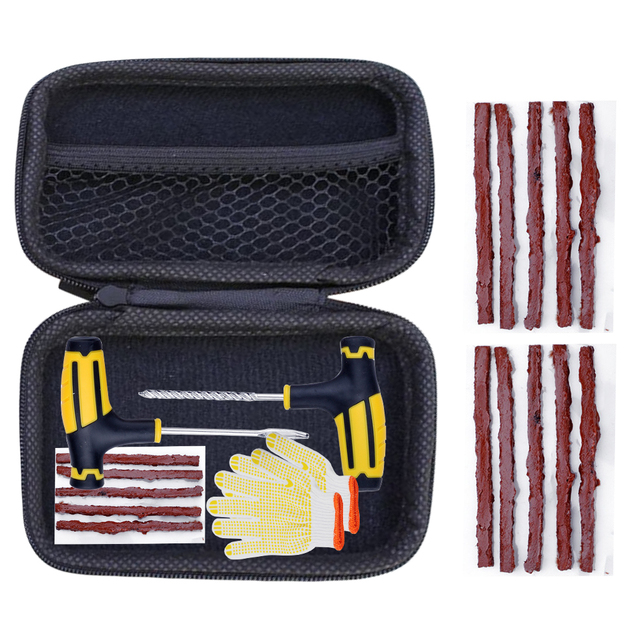 Tubeless Tire Repair Kit Puncture Studding Garage Tools For Auto Bicycle Tyre with Storage Box шипы для шин автомобиля