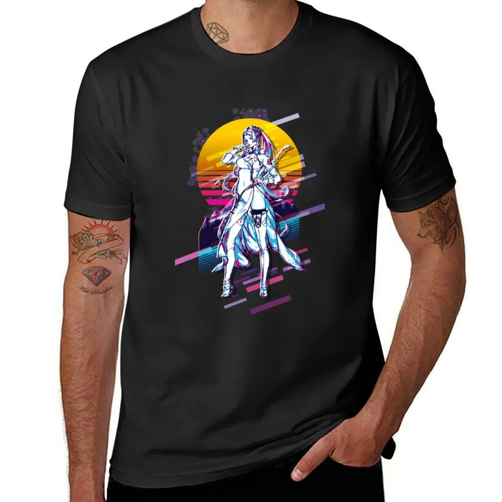 NieR Automata - Commander White *80s retro* T-Shirt shirts graphic tees tees oversizeds mens graphic t-shirts big and tall