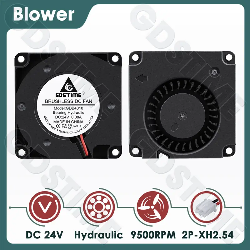 Gdstime 4010 Fan 24V 12V 5V 40MM*10MM DC Brushless Blower Fan 40MM Radial Fan 4CM Turbo Radiator for 3D Printer Accessories Part image 10