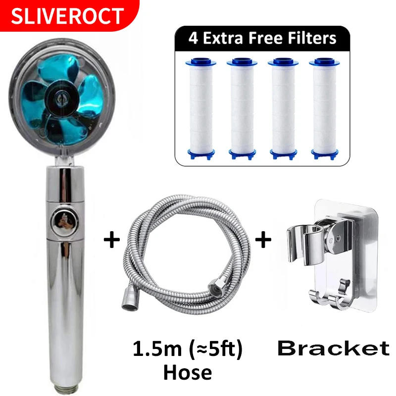 

Bathroom Shower Head With Hose and Holder Water Saving High Pressure 360 Rotated Rain Handheld Showerhead Filter Accessories Set