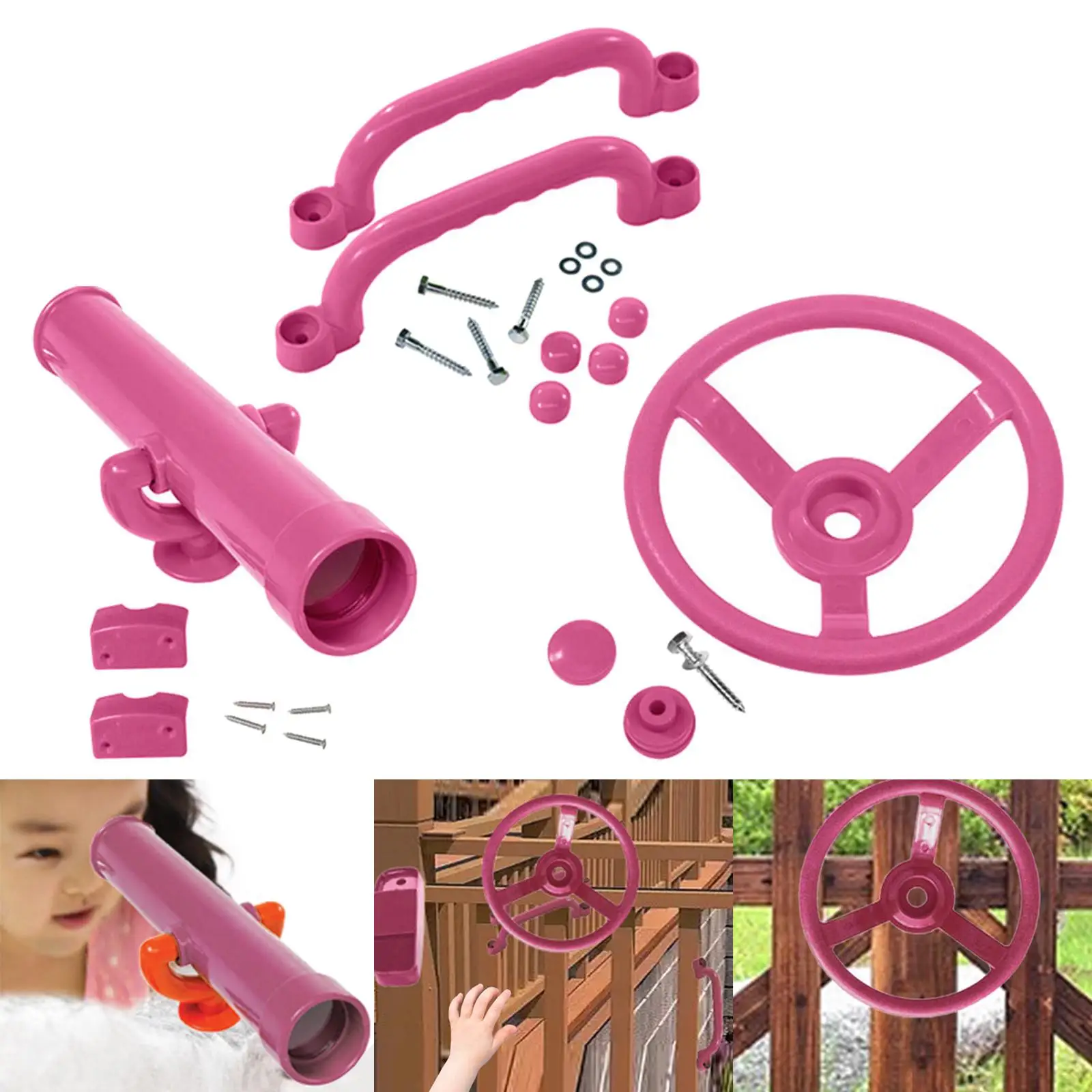 Playground Equipment Outdoor Playset Pirate Telescope Steering Wheel Handle Bars for Climbing Frame Playhouse Treehouse Parts