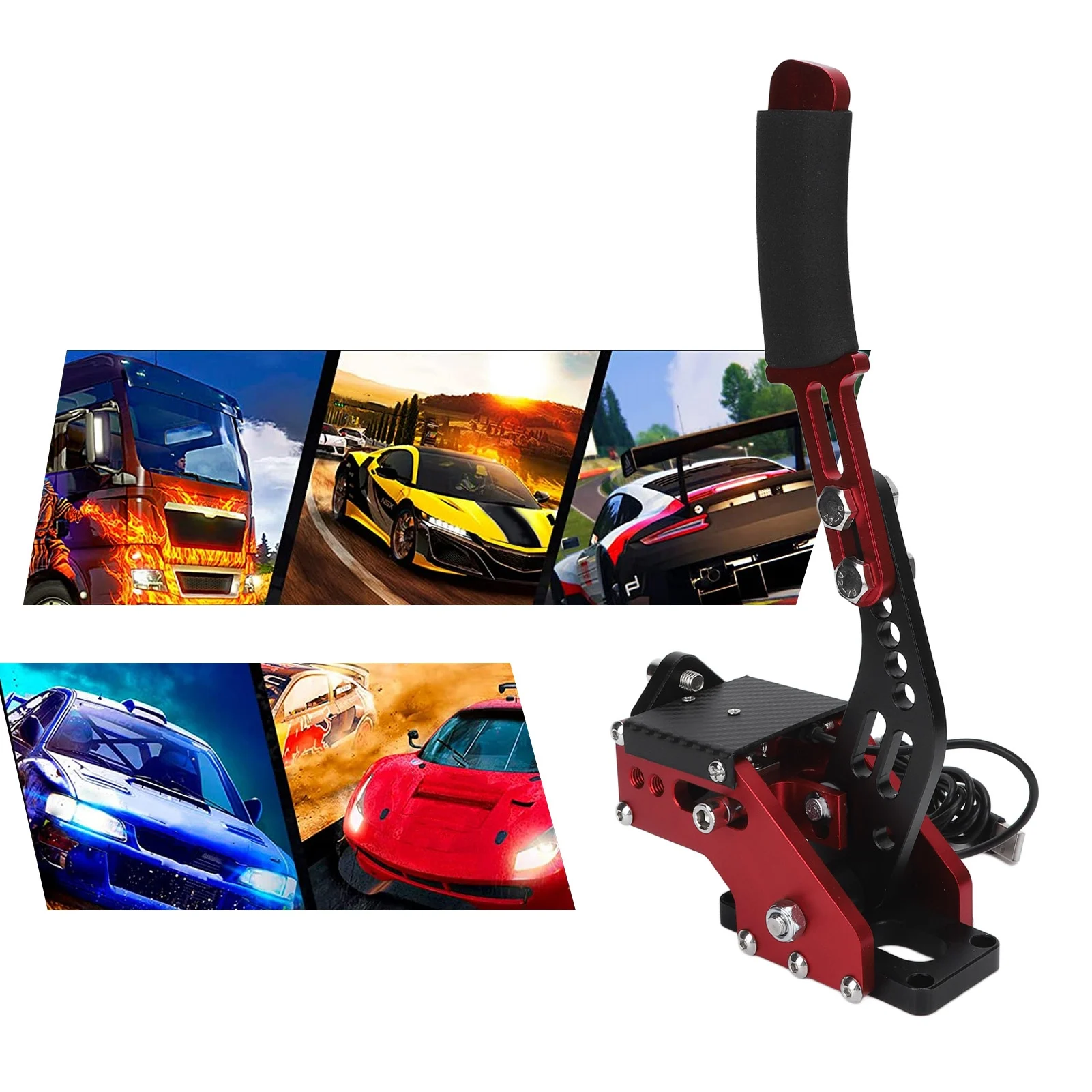 Racing Games Handbrake 64 Bit PC USB Linear Game Handbrake SIM for Logitech G27 G25 G29 T500 T300 FANATECOSW LFS DIRT Red Black