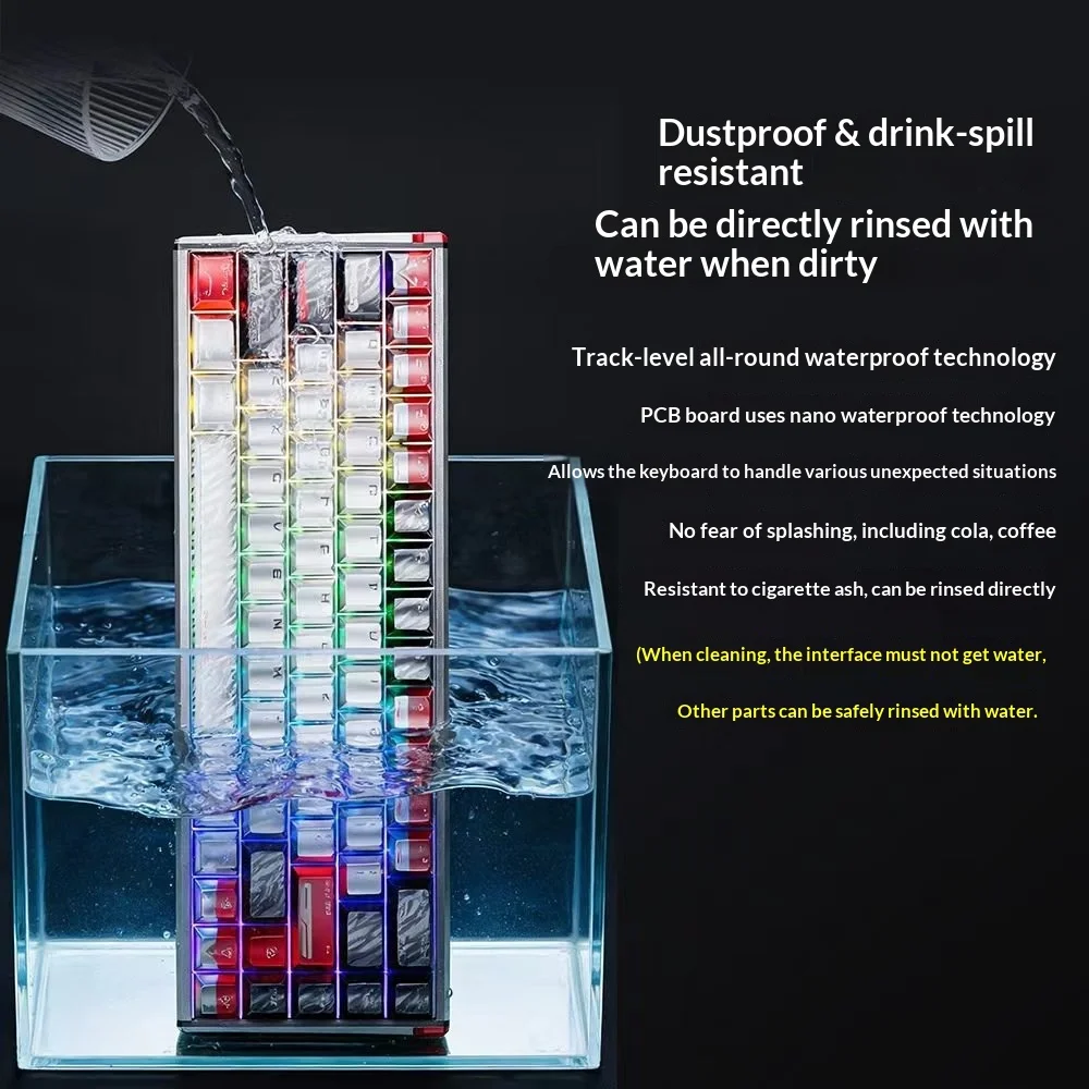 DAREU A68 게이밍 키보드 알루미늄 합금 8KHz 폴링 레이트 RT0.005mm RGB 방수 마그네틱 스위치 키보드(Windows Mac OS용)