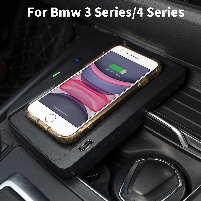 

Car Wireless Charger for 2016 2017 2018 BMW 3 Series Accessories F30 F31 F34 M3 2018 2019 2020 BMW 4 Series M4 Wireless Charging
