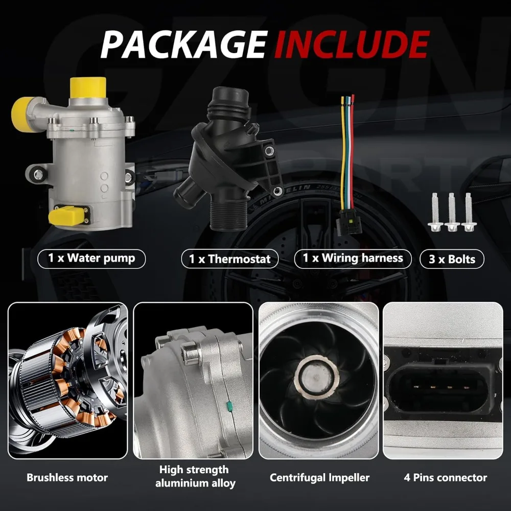 Electric Engine Water Pump with Thermostat for BMW 320i 328i X1 2012-2018 2.0L N20B20 Engine Replacement Part