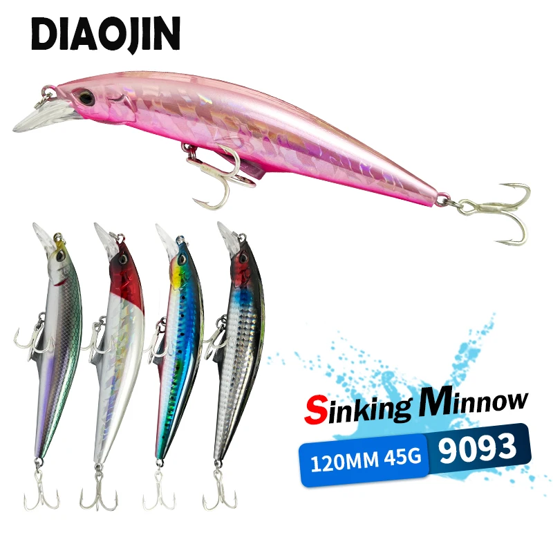 Isca Pristis Sinking Minnow - Para Pesca Em Água Salgada