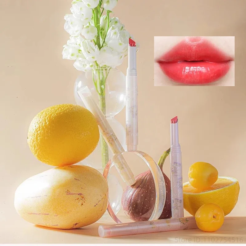 FLORTTE Solid Lip Gloss Water Light Glitter Clear Lipstick Pink Mirror Lip Glaze Jelly Moisturizing Tint Cosmetics Makeup