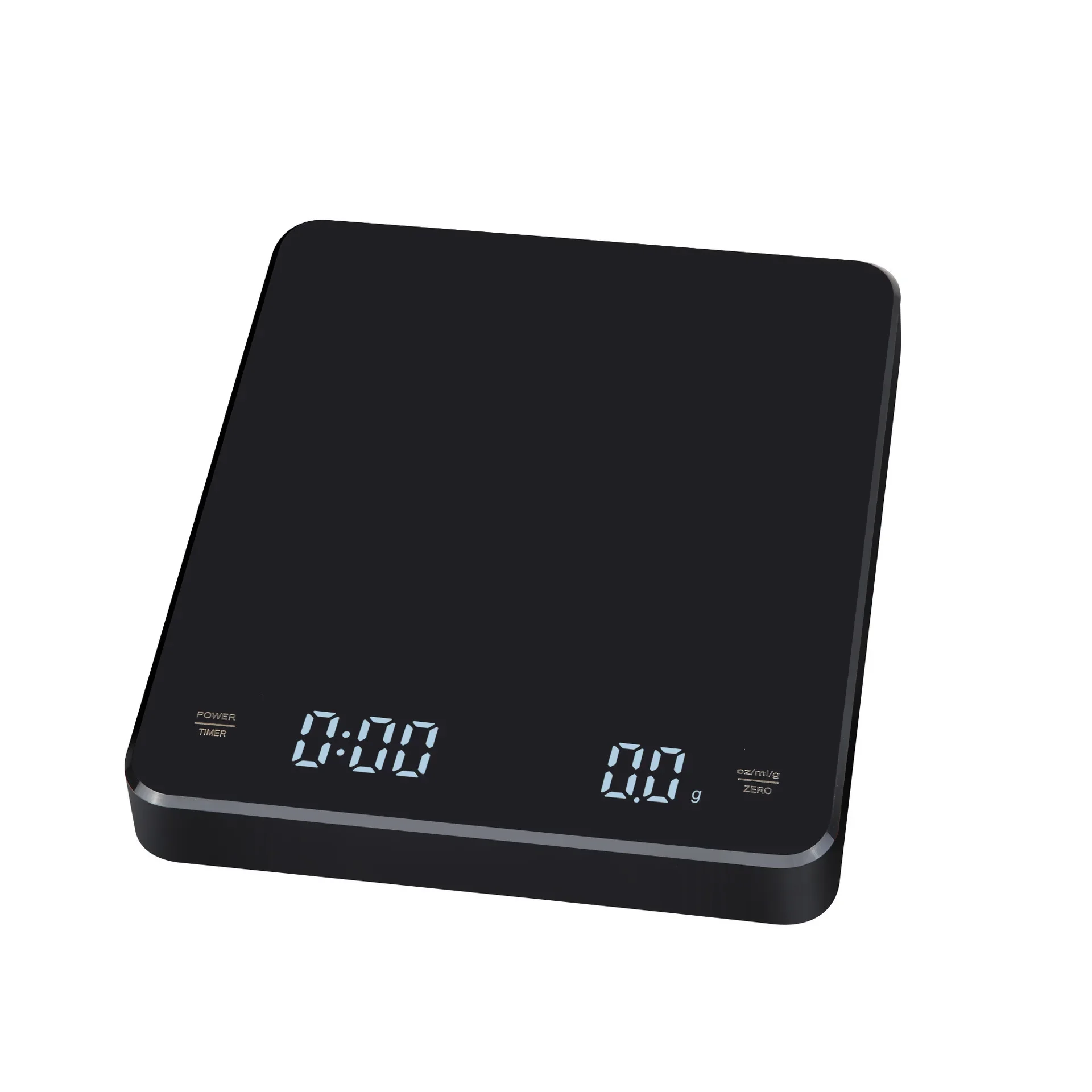 스테인레스 스틸 타이머 커피 스케일, 충전식 주방 스케일 3kg 정밀 0.1g, 고화질 백라이트 디스플레이, 단위: g/oz/ml