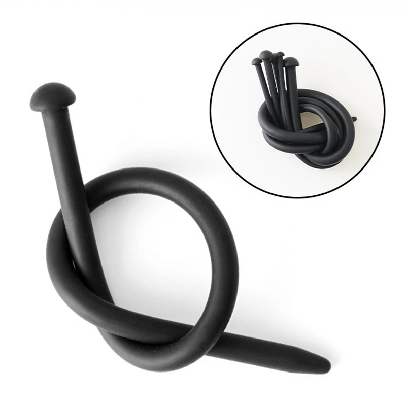 Male Urethral Silicone Plug Penis Trainer Dilator Sounds Catheter Stretching Tube Cock Prostate Massager Masturbation for Men