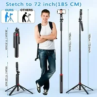 Portable camera tripod with wireless remote control and