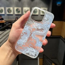 Blue Dragon Pattern Matte Phone Case - Soft Protective Cover - iPhone 12 Mini (1)