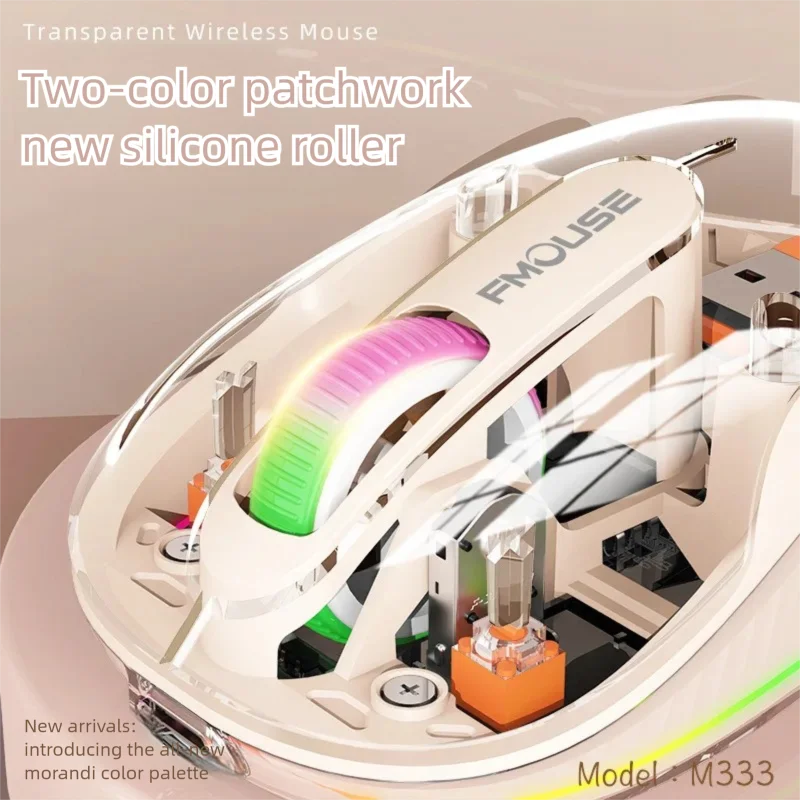 JITE 새로운 블루투스 무선 마우스 트라이 모드 DIY 무선 마우스 충전식 마우스 태블릿 노트북 IPad 어린이 선물 LED 용 귀여운 인형