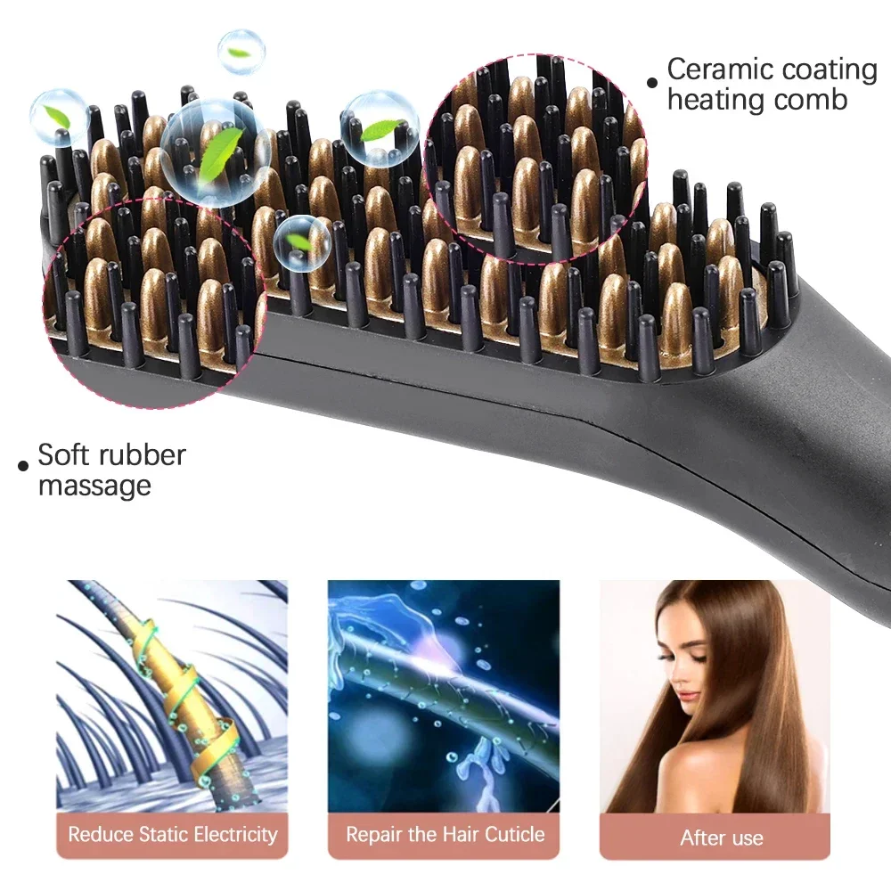 Hair Straightener Professional Comb Brush Beard Multifunctional Styling Tools Fast Heating