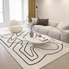 Nordic Style Living Room Decoration Plush Carpet Abstract Art Design Rugs for Bedroom Simple Line Soft Rug Home Thick Floor Mat 3