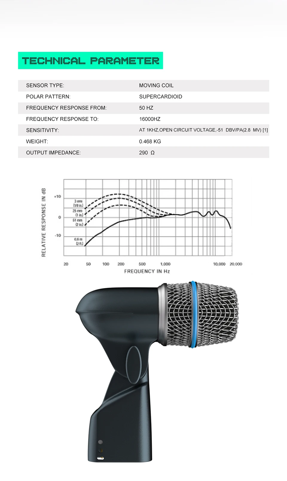 Drum Microphone BETA 56A 52A 57A Musical Instruments Mic For Band DJ Stage Instrumental Performance Recording Live