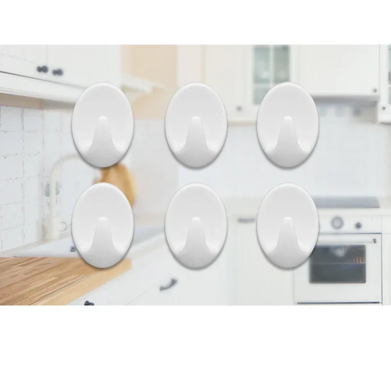 Self Adhesive Clothes Hook Wall Door Holder Bathroom Hanger Organizer 5/10PCS Strong Kitchen Bath Suction For Bag Keys Towel