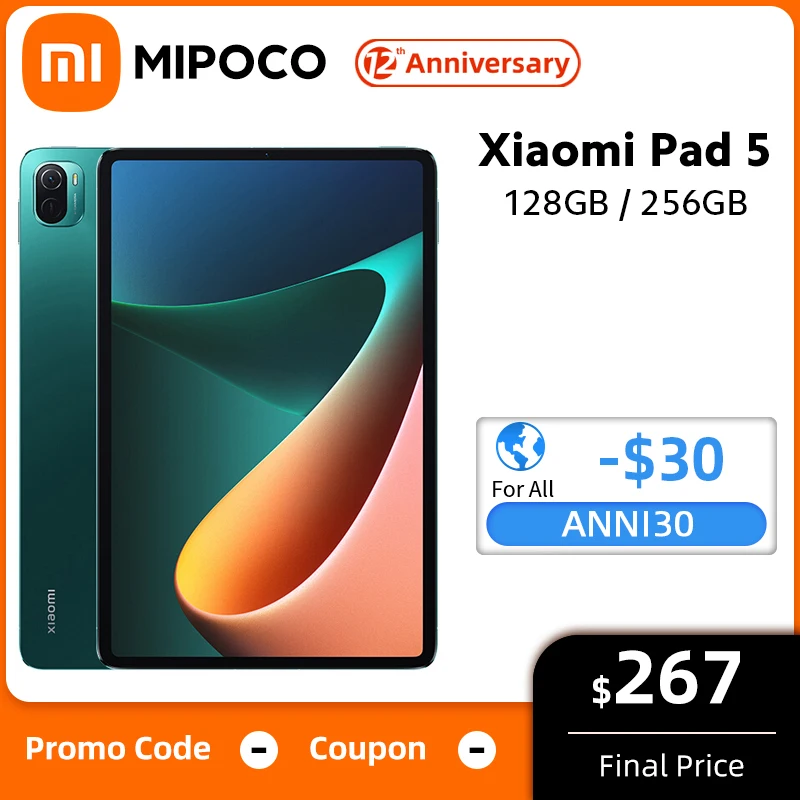 Планшет Xiaomi Pad 5 с глобальной прошивкой Google Play 6 ГБ 128 Гб/256 Snapdragon 860 Mi планшет