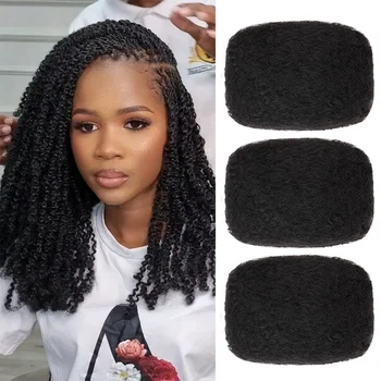 Afro Kinkys Bulk Synthetic Hair for Dreadlock Extensions Loc Repair Braiding Twist Tight Afro Kinky Synthetic Hair for Locs 1