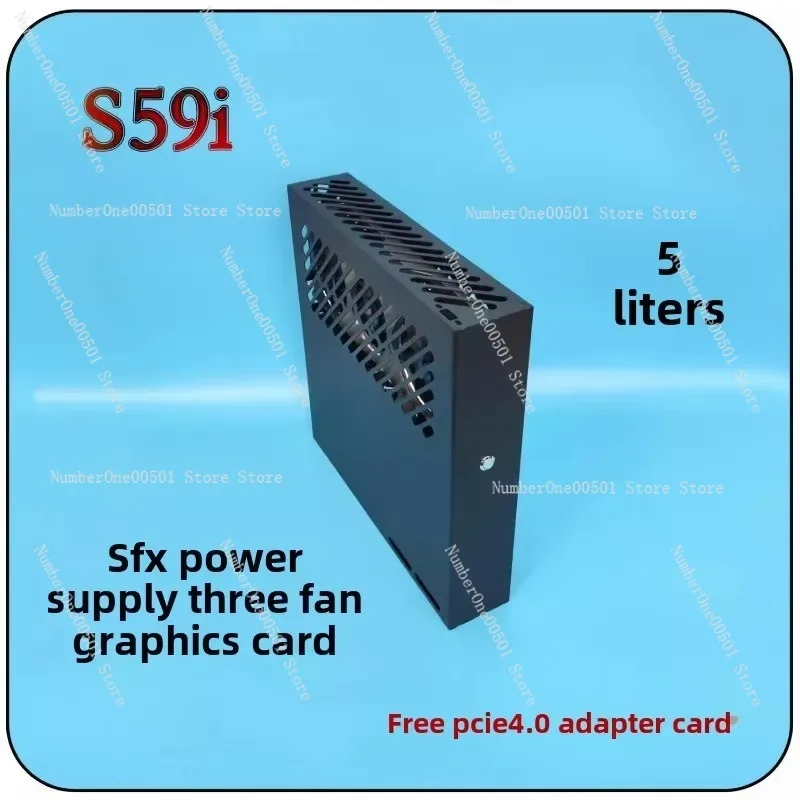 타일 ITX 미니 휴대용 6L 소형 섀시 SFX 전원 공급 장치 트리플 팬 그래픽 카드 S59 S60
