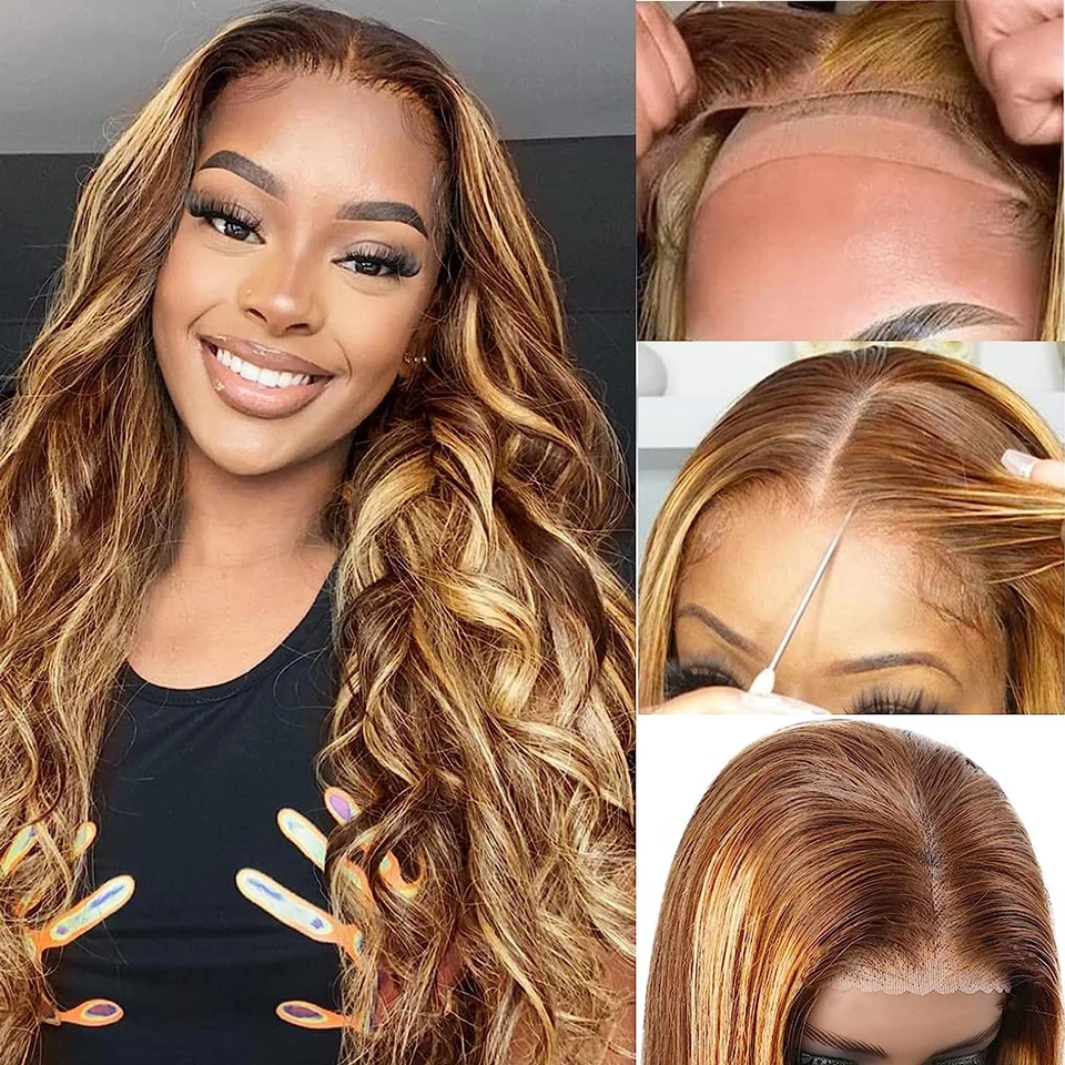 

Highlight Body Wave Wig 5x5 Glueless Wig Honey Blonde Body Wave 13x6 Hd Lace Frontal Wig Pre Plucked Brazilian Glueless Wigs