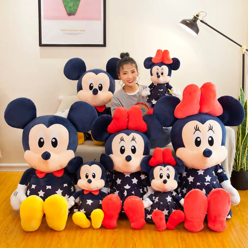 

Disney Stuffed Mickey Minnie Mouse Dolls Soft Star Mickey Minnie Plush Doll Cushion Pillow Birthday Wedding Gifts for Children