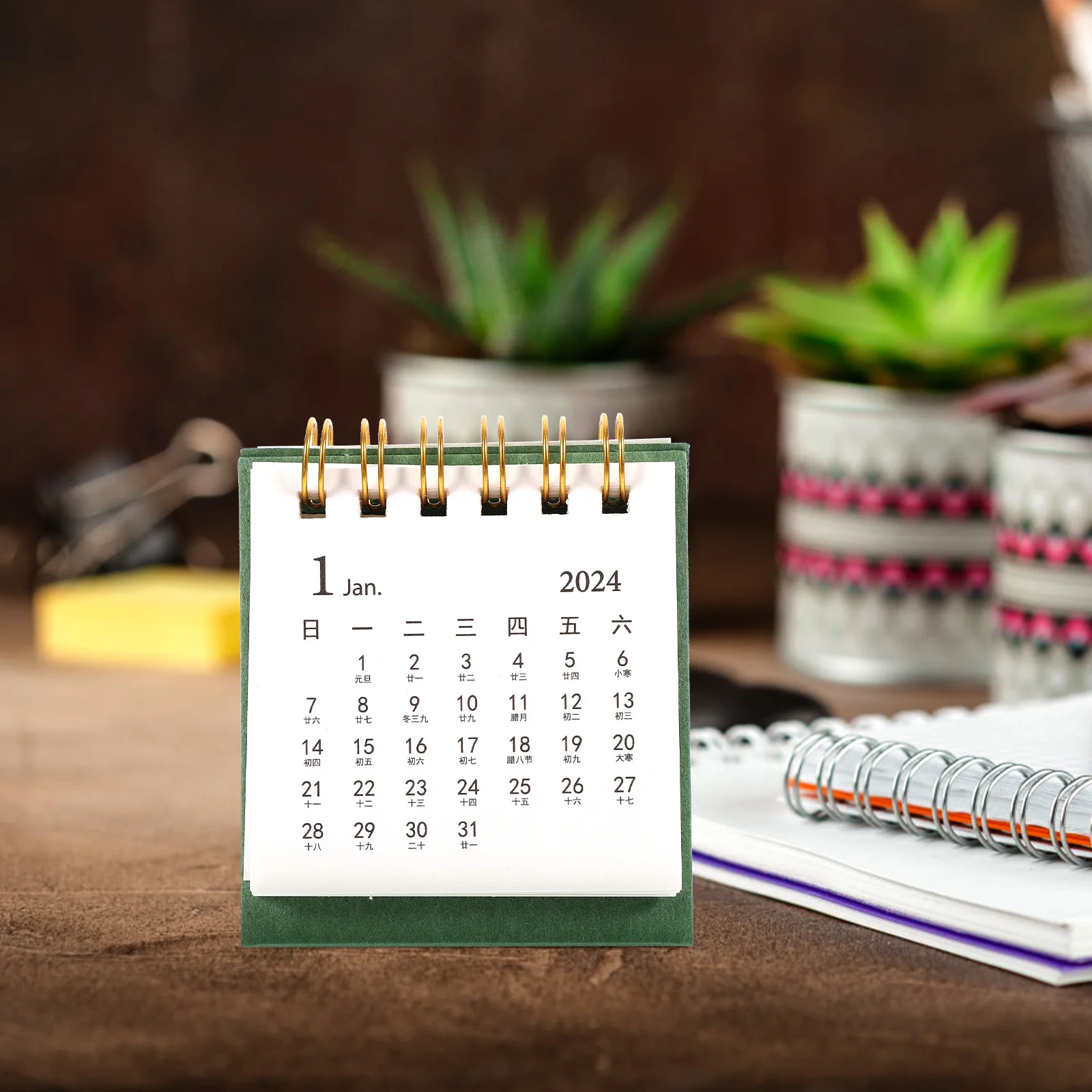 

Desktop Paper Calendar Decorative Spiral Calendar Tabletop Calendar Home Tabletop Decoration
