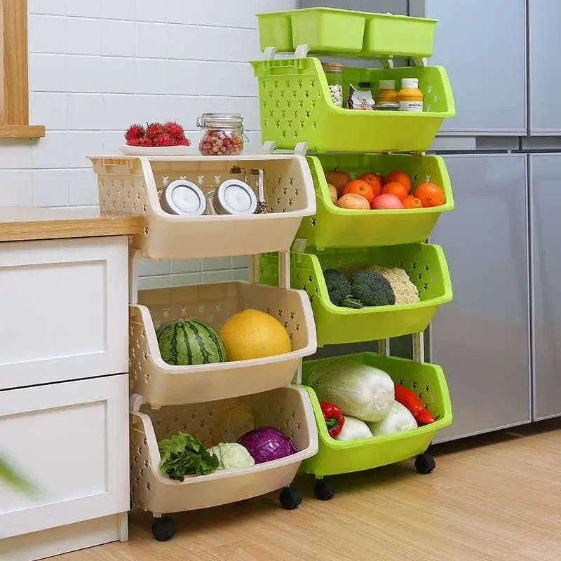 

Kitchen shelves, floor-to-ceiling, multi-layer supplies, utensils, haberdashery, fruit and vegetable baskets, plastic storage ba
