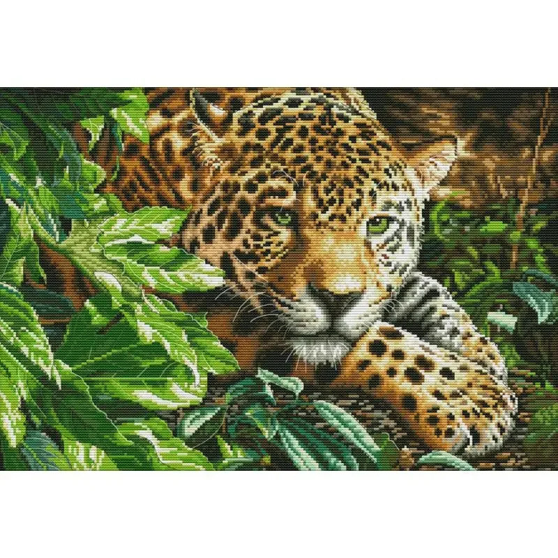 Leopard Pattern Cross Stitch Kit - DIY Handmade Needlework Set